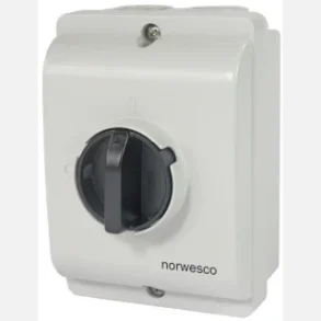 Skkerhedsafbryder 16A 3P+N+PE IP65, med frontgreb.