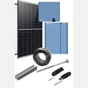 Komplet 10 KWp Solplanet Solcelleanl�g til eternittag med 7,68 KWp Batteri 
