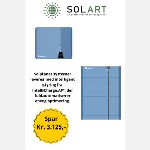 Solplanet ASW6kH-T2 Inverter med 7,68 KWh Batteri og Intellicharge.AI